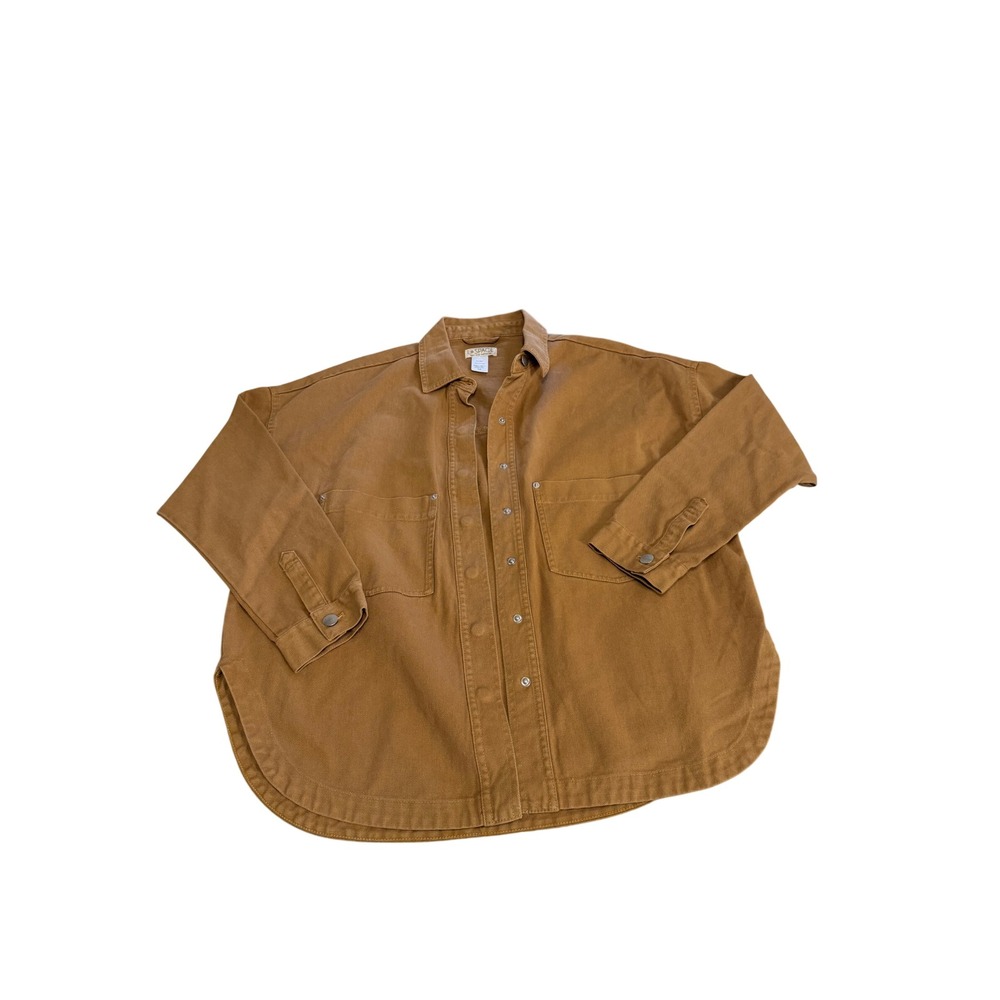 499. L Space Women's Winslow Tan Button-Down Long Sleeve Shirt Size Small